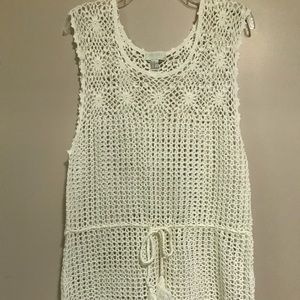 F21+ White/Light Cream Swim Coverup (NWOT)